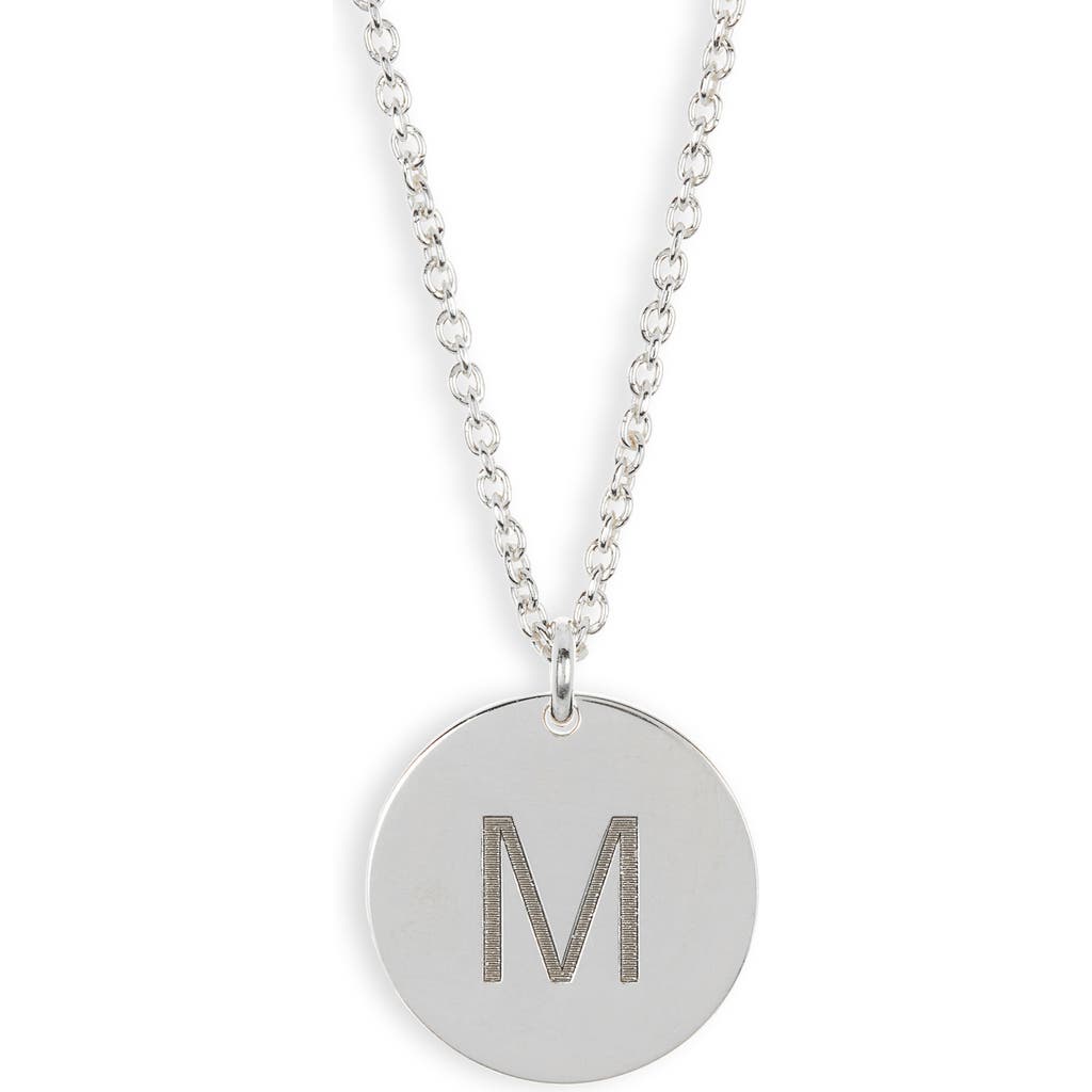 Meshmerise Initial Disc Pendant Necklace In Metallic