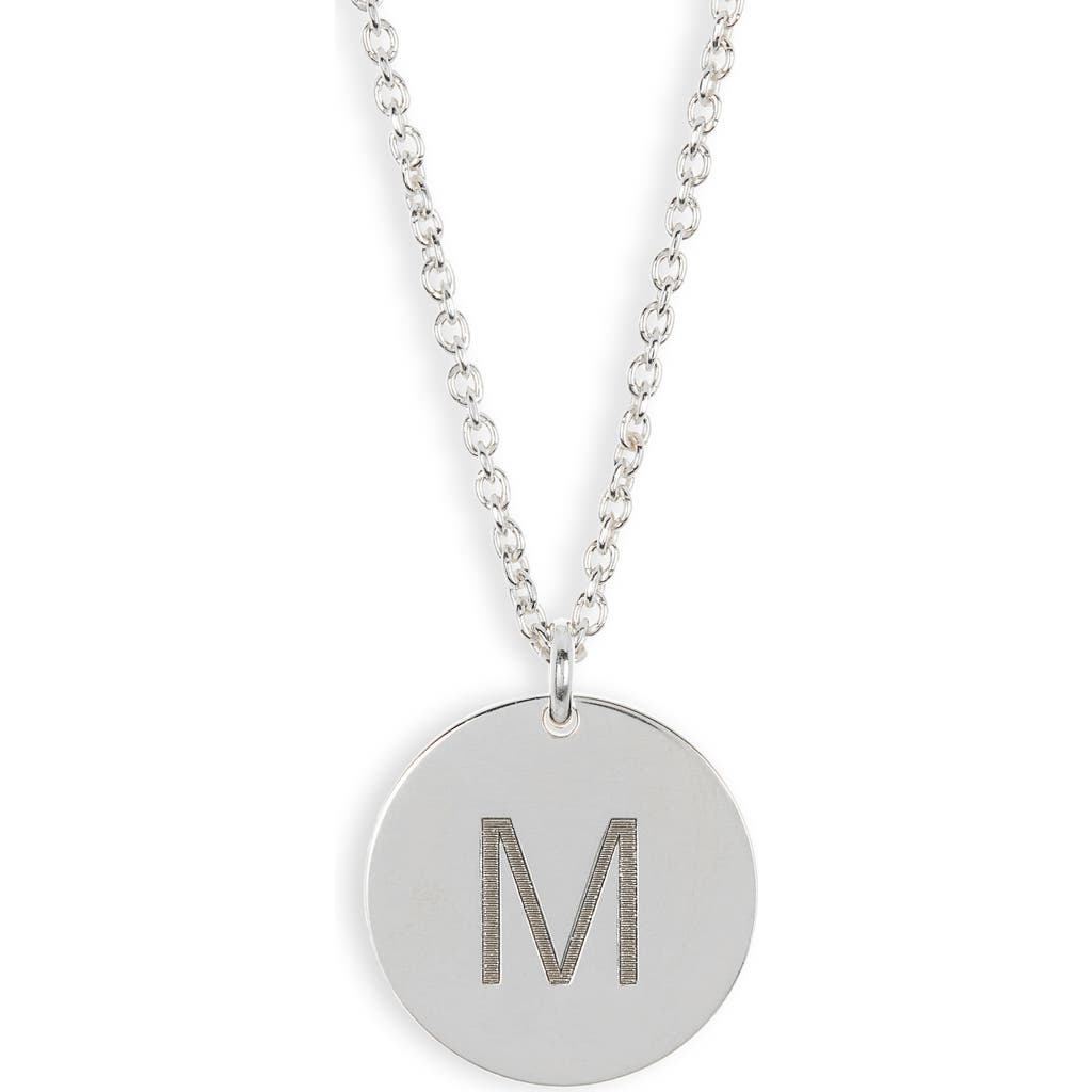 Meshmerise Initial Disc Pendant Necklace In White-m