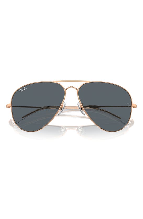 Ray Ban Old Aviator 62mm Oversize Sunglasses In Rose Gold