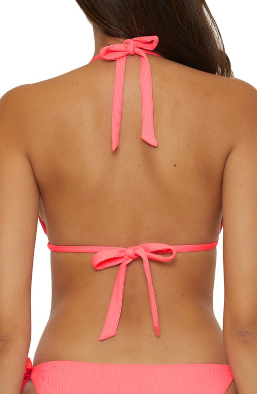 Shop Becca Modern Edge Triangle Bikini Top In Coral Reef