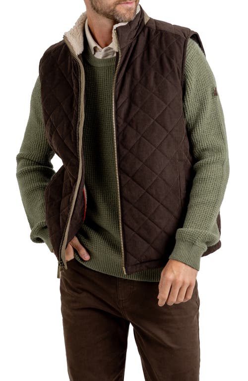 Shop Rainforest Oxford Water Resistant Quilted Vest In Chocolate