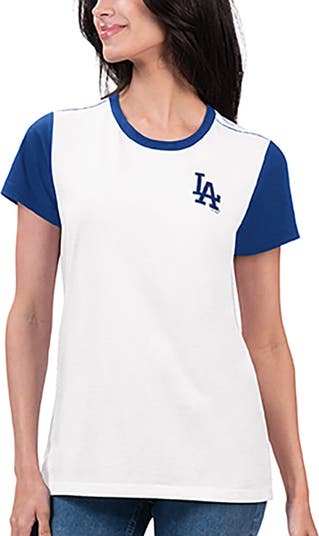 Los Angeles Dodgers G-III 4Her by Carl Banks Women's Team Graphic V-Neck  Fitted T-Shirt - White