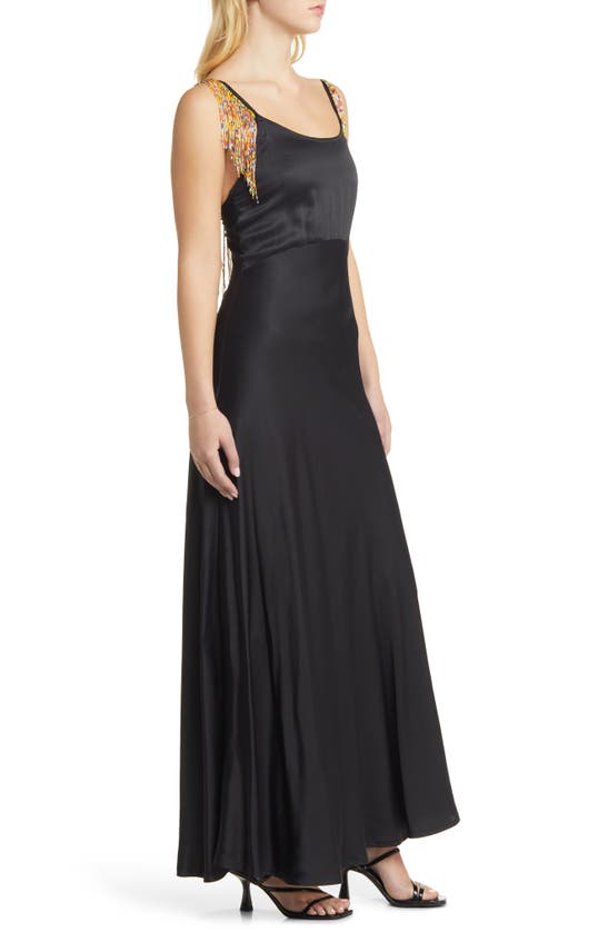 TOPSHOP TOPSHOP BEADED FRINGE MAXI DRESS 