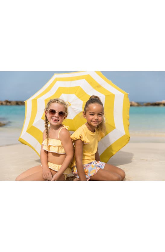 Snapper Rock Little Girl's & Girl's Boho Tropical Marigold Flutter-sleeve Rash Top In Yellow