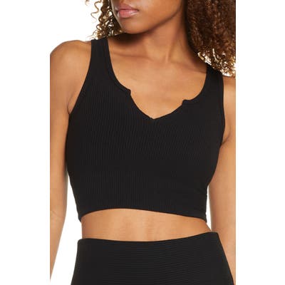 Year Of Ours Cropped Notch Tank Top, Black