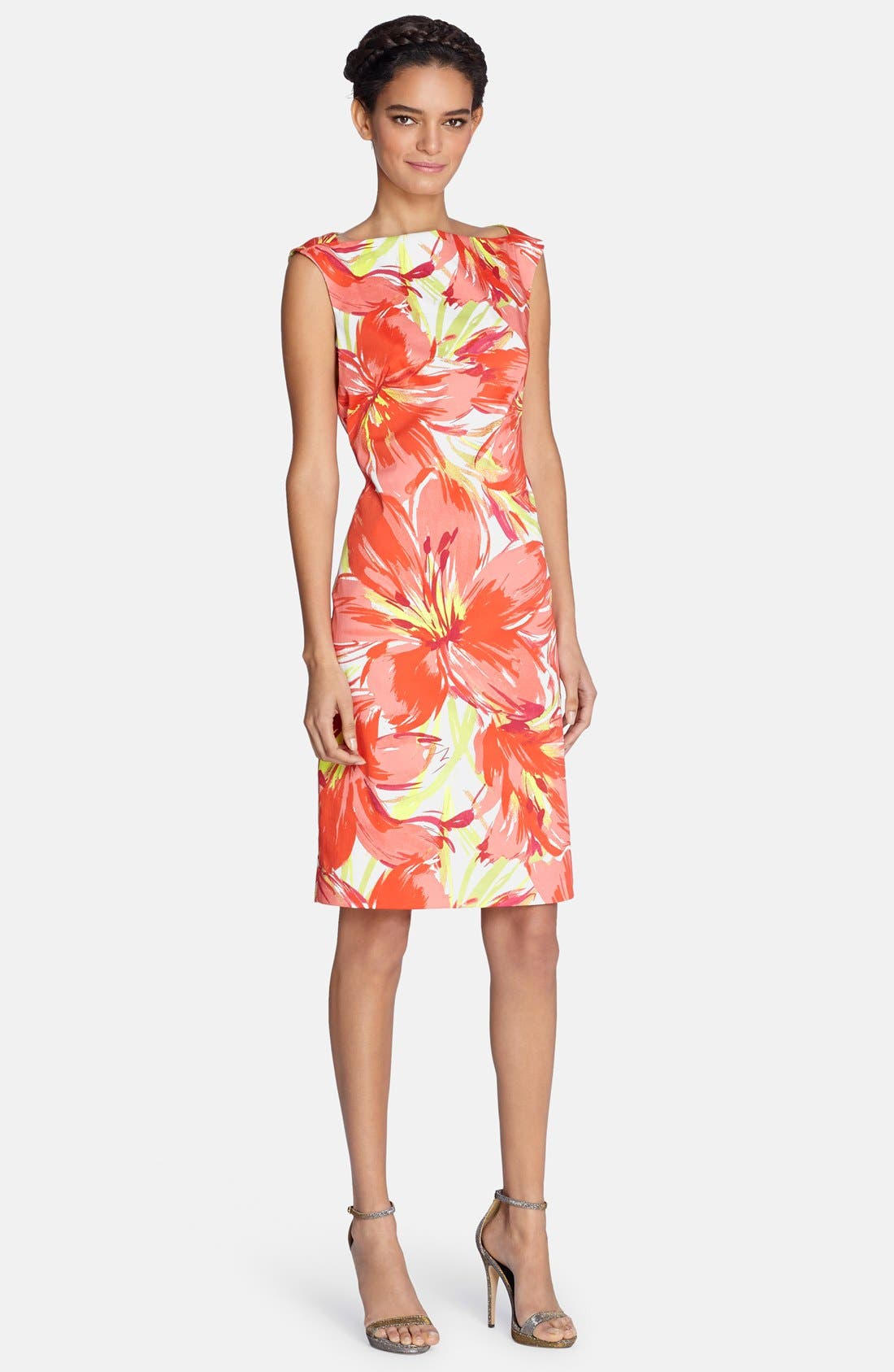 Tahari Floral Print Cotton Sheath Dress (Regular & Petite) Nordstrom