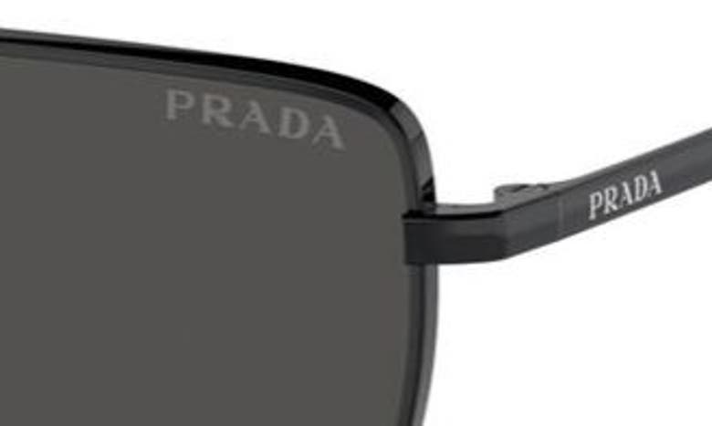 Prada 59mm Rectangular Sunglasses In Black/ Grey