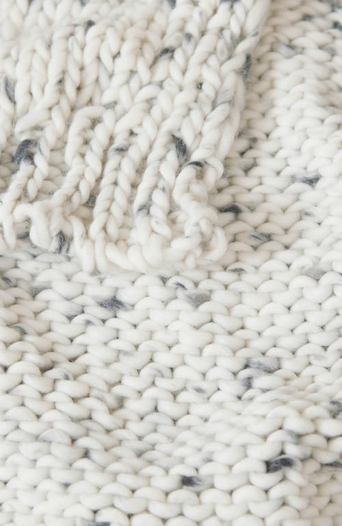 Shop Lucky Brand Calafia Chunky Knit Throw Blanket In White/black