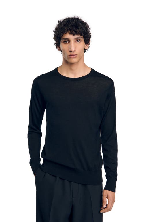 Shop Sandro Fine Knit Sweater In Black