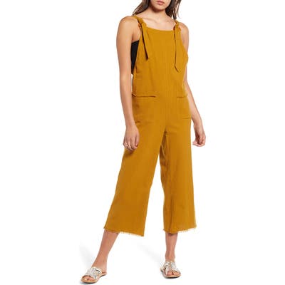 Billabong Run Wild Crop Jumpsuit, Brown