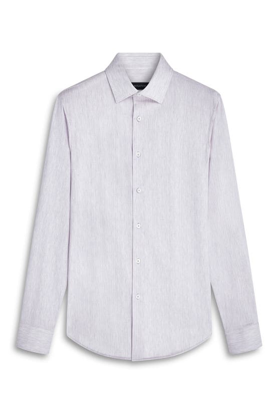 Shop Bugatchi James Ooohcotton® Chambray Print Button-up Shirt In Lavender