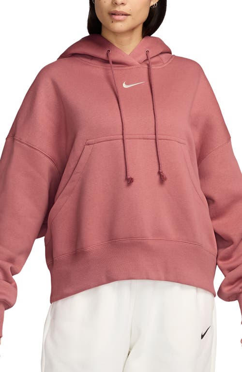 Shop Nike Sportswear Phoenix Fleece Pullover Hoodie In Canyon Pink/sail