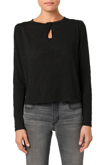 Shop Joe's Twisted Keyhole Long Sleeve T-shirt In Black