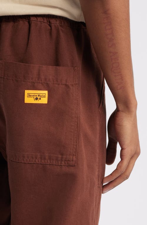 Service Works Elastic Waist Cotton Canvas Chef Pants In Brown