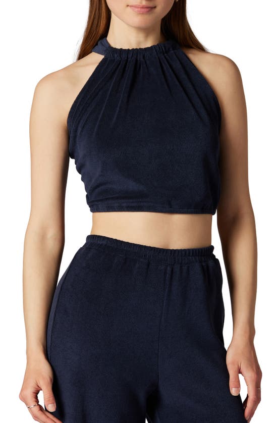Joie Anika Tie Back Crop Top In Peacoat