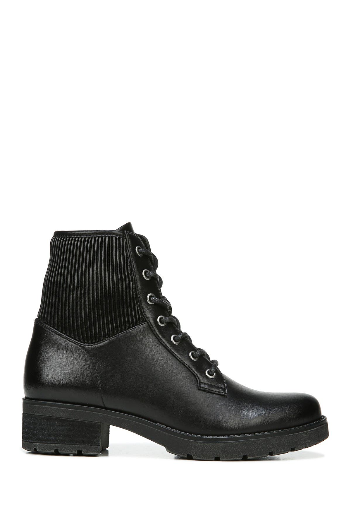 wide width black combat boots