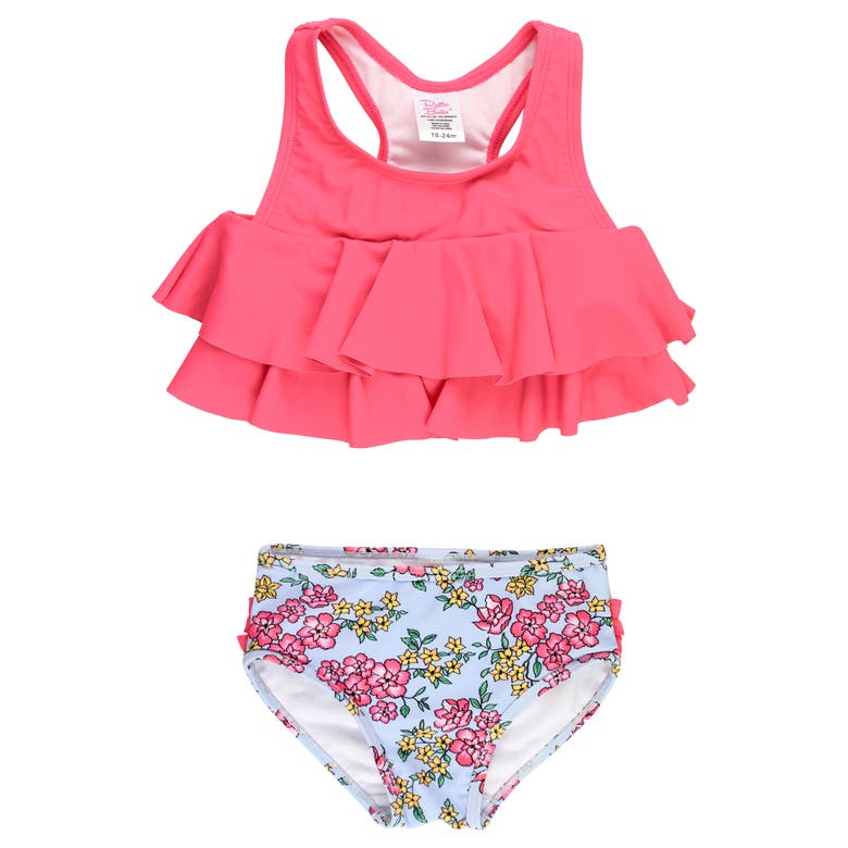Shop Rufflebutts Baby Girls Flounce Bikini In Cheerful Blossoms