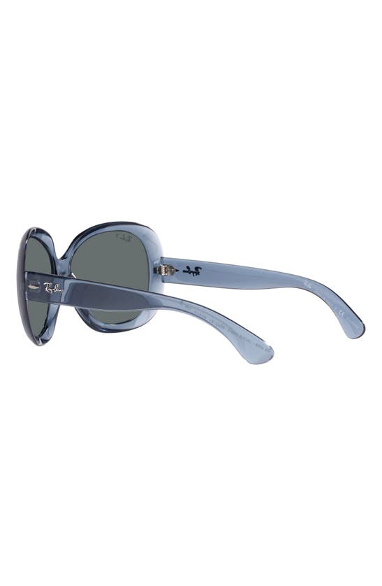 Shop Ray Ban Transparent 60mm Polarized Butterfly Sunglasses In Transparent Blue / Dark Grey