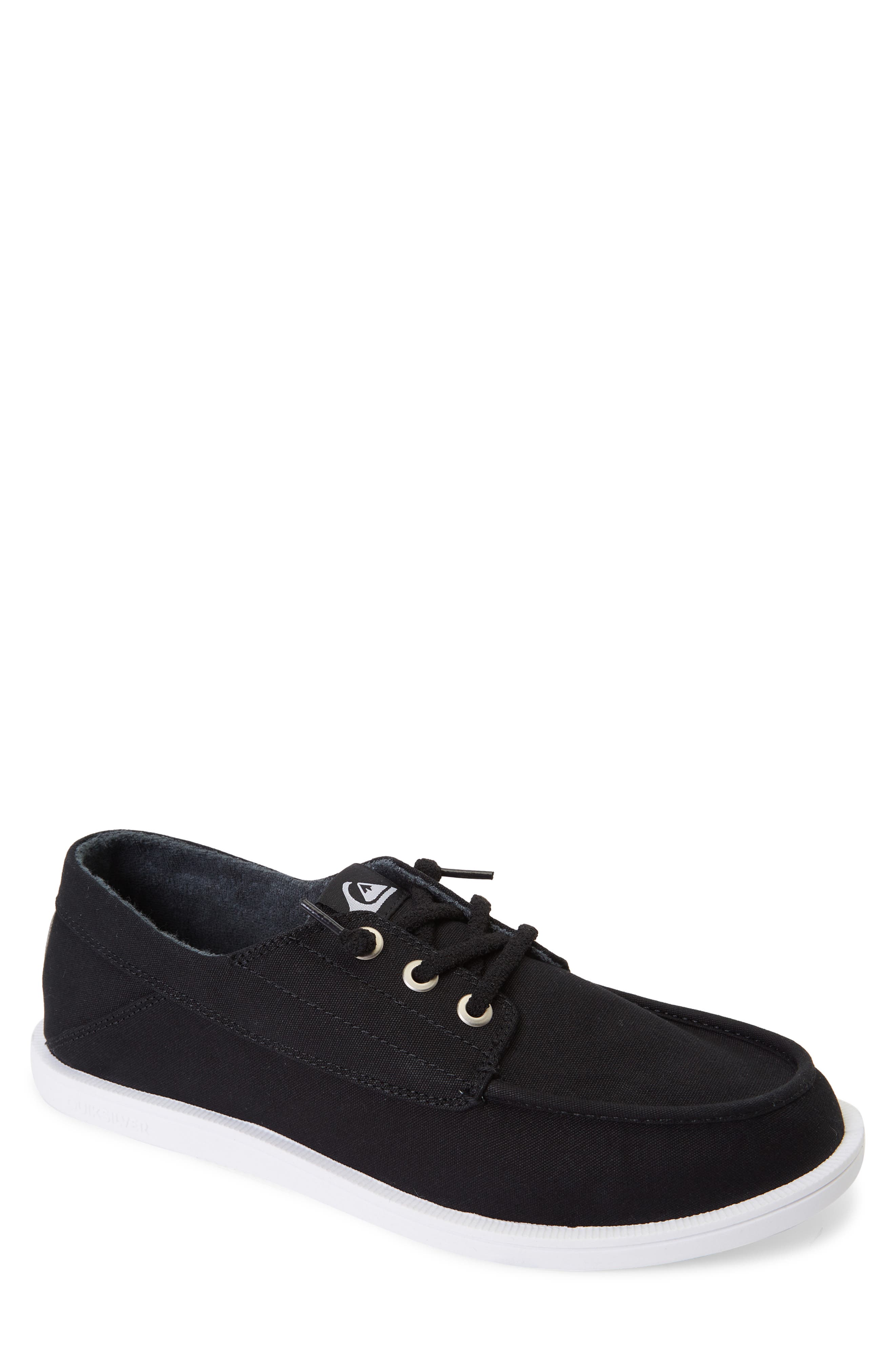 Quiksilver Harbor Dredged II Boat Shoe in Black/Black/White