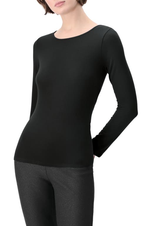 Perfect Line Modal & Cashmere Blend T-Shirt in Black