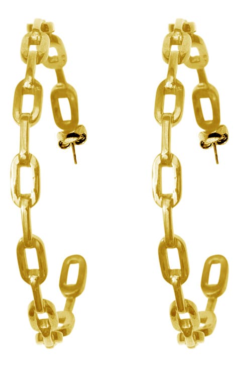  Lucky Brand Women's Chain Linear Earring, Gold, One Size:  Clothing, Shoes & Jewelry