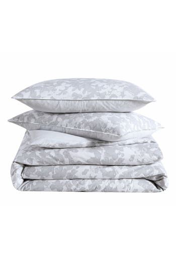 Kenneth Cole Merrion Abstract Print Comforter Set In Light Grey