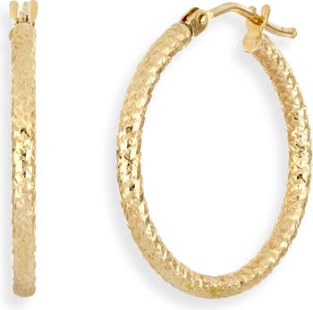 Bony Levy 14k Gold Textured Hoop Earrings | Nordstrom