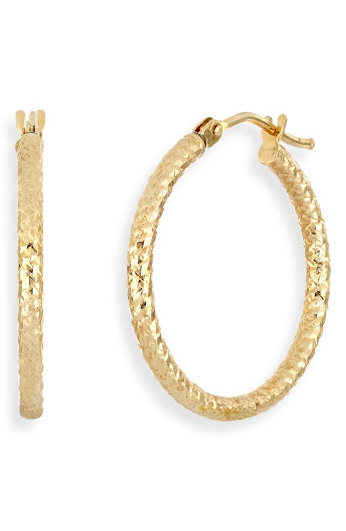 Bony Levy 14k Gold Textured Hoop Earrings in Yellow Gold at Nordstrom, Size 22 Mm