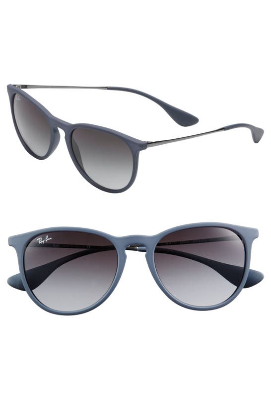 Ray Ban Ray-ban Erika 54mm Gradient Round Sunglasses In Matte Blue