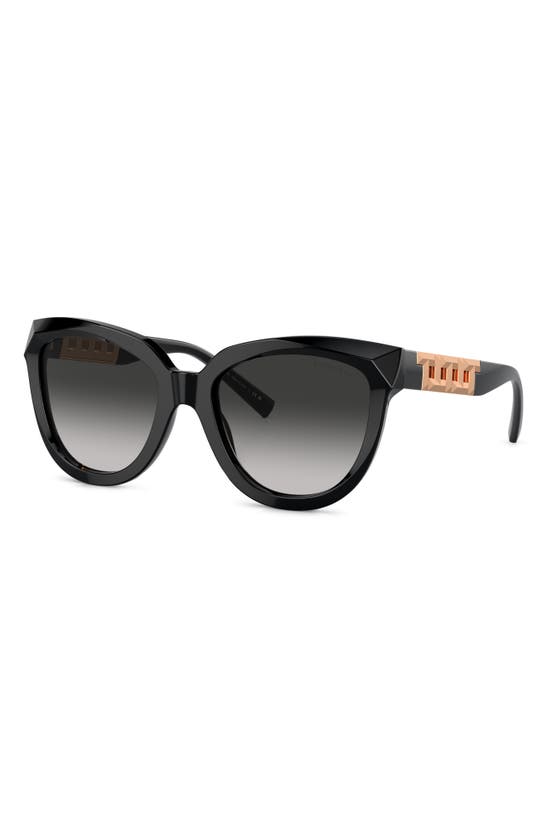 Shop Tiffany & Co 53mm Gradient Cat Eye Sunglasses In Black