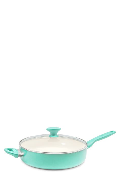 Rio Healthy Ceramic Nonstick 5 Qt. Turquoise Saute Pan