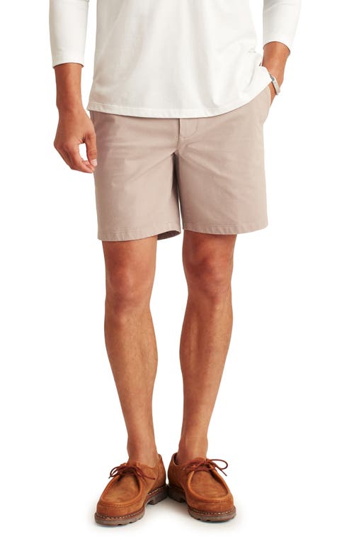 Washed Stretch Cotton Chino Shorts in Baja Dunes