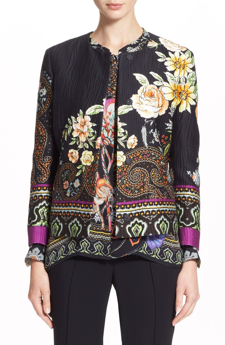 Etro Paisley & Floral Print Cotton Blend Jacket | Nordstrom