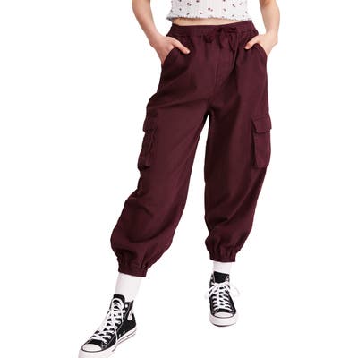 Bdg Urban Outfitters Raff Elastic Cuff Cotton Cargo Pants, Purple