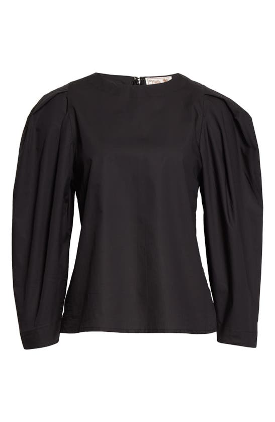 Mille Lila Long Sleeve Top In Black