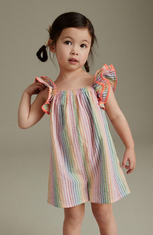 Shop Next Kids' Stripe Cotton Romper In Rainbow Stripe