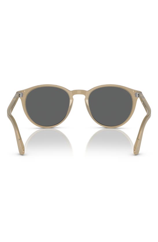 Shop Persol 49mm Round Sunglasses In Opal Beige