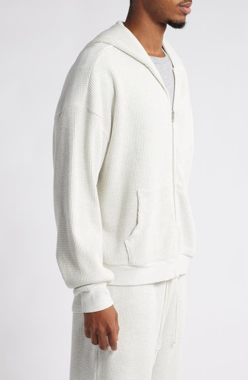 Shop Elwood Thermal Zip Hoodie In Vintage Snow Heather