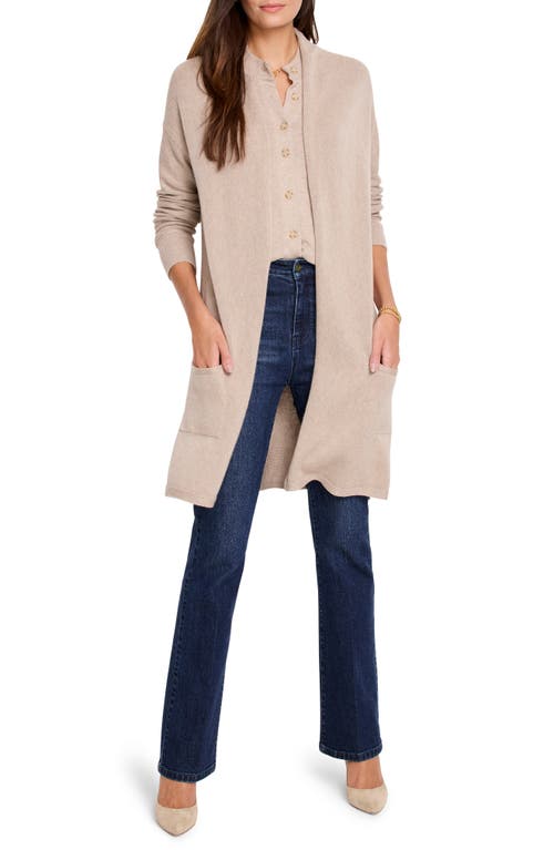 Shop Nic + Zoe Nic+zoe Everyday Long Open Front Cardigan In Malt