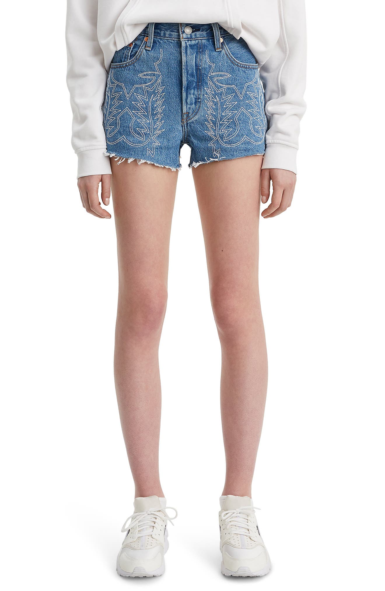 levi's 501 high rise short bring to light