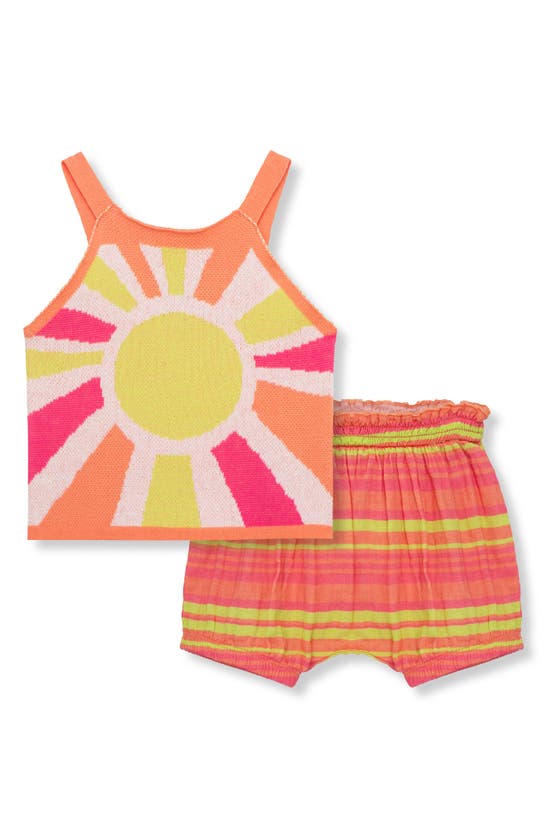 Shop Peek Essentials Sun Sweater Tank & Bubble Shorts Set In Coral