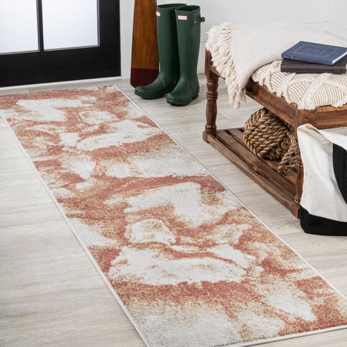 Jonathan Y Petalo Abstract Two-tone Modern Area Rug In Orange/cream