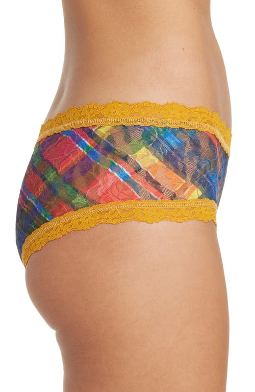 Shop Hanky Panky Patterned Lace Boyshort In Plaidest/spay