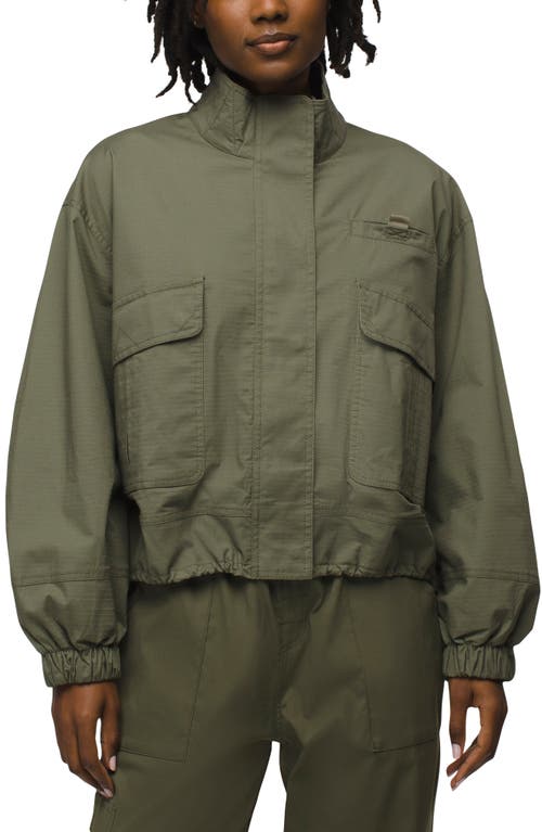 Shop Prana Palisades Organic Cotton Blend Ripstop Jacket In Rye Green