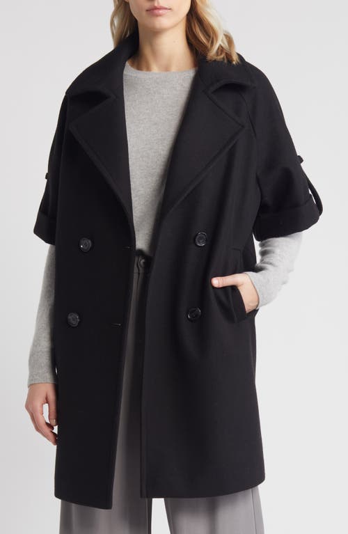 Shop Sam Edelman Double Breasted Cape Coat In Black