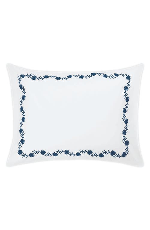 Matouk Daphne Floral Embroidered Sham in Sea at Nordstrom