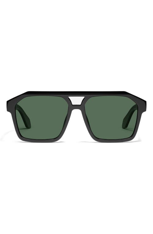 Shop Quay Soundcheck 48mm Gradient Aviator Sunglasses In Black/green