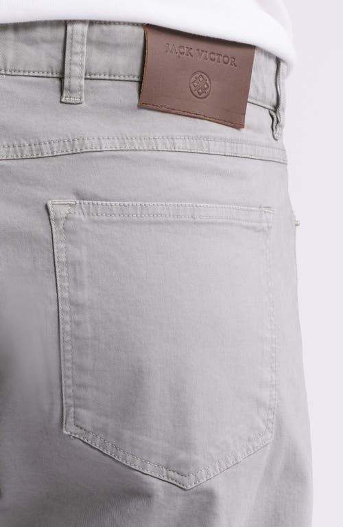 Jack Victor Jackie Stretch Wool Straight Leg Pants In Light Grey