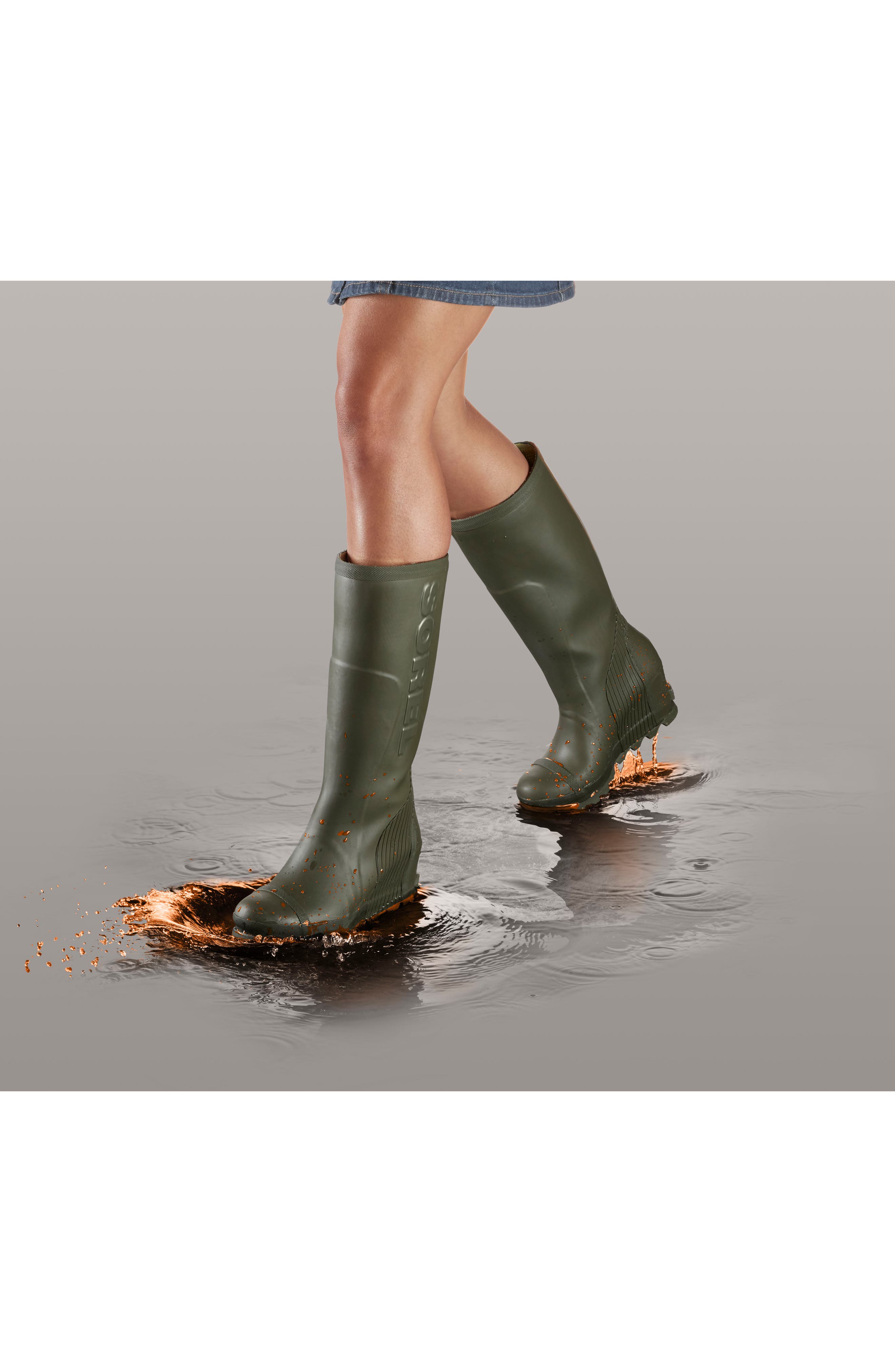 joan tall wedge rain boot