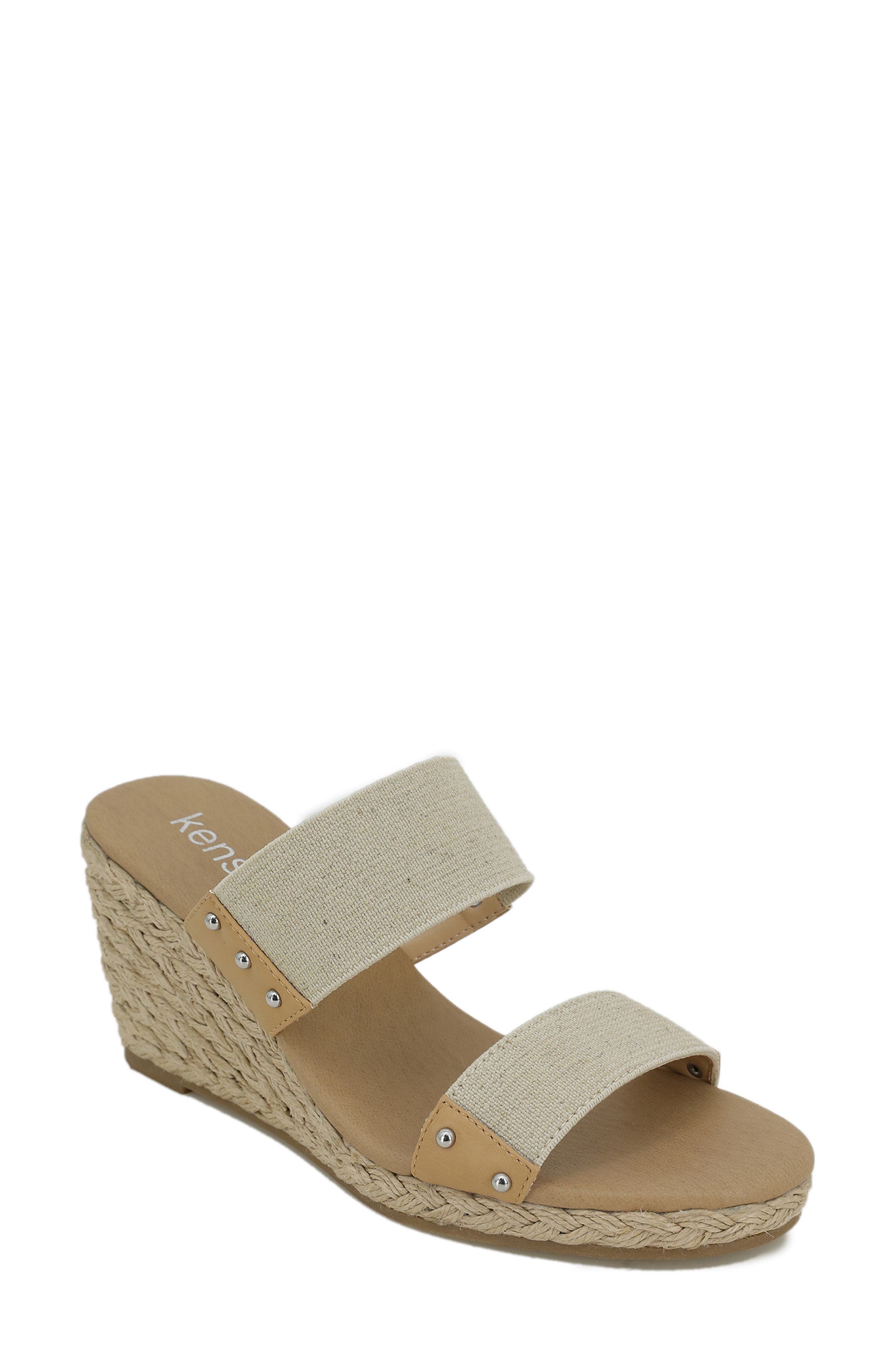 kensie Sail Jute Wedge Slide Sandal 